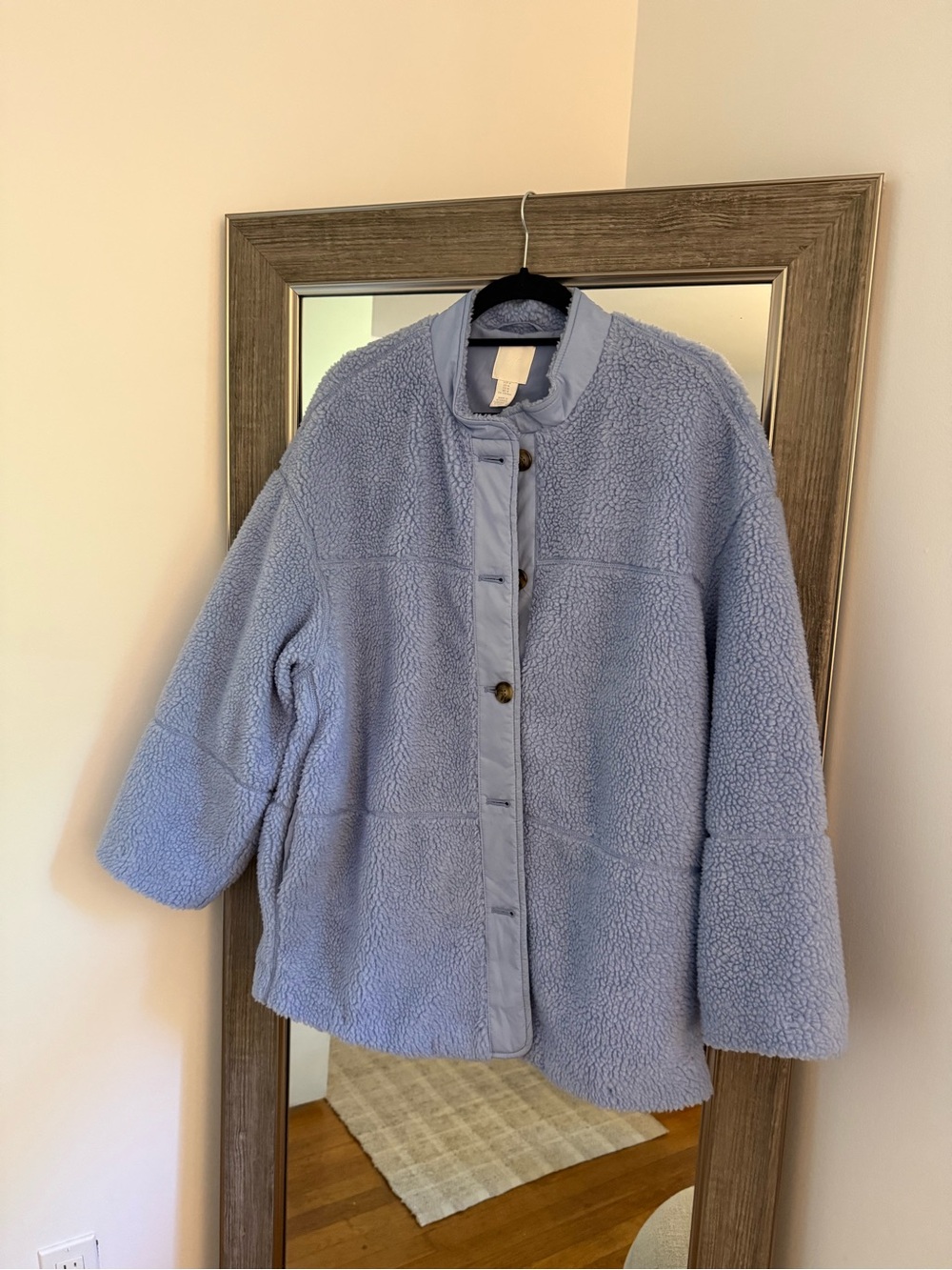 H&M Light Blue Sherpa Coat Jacket